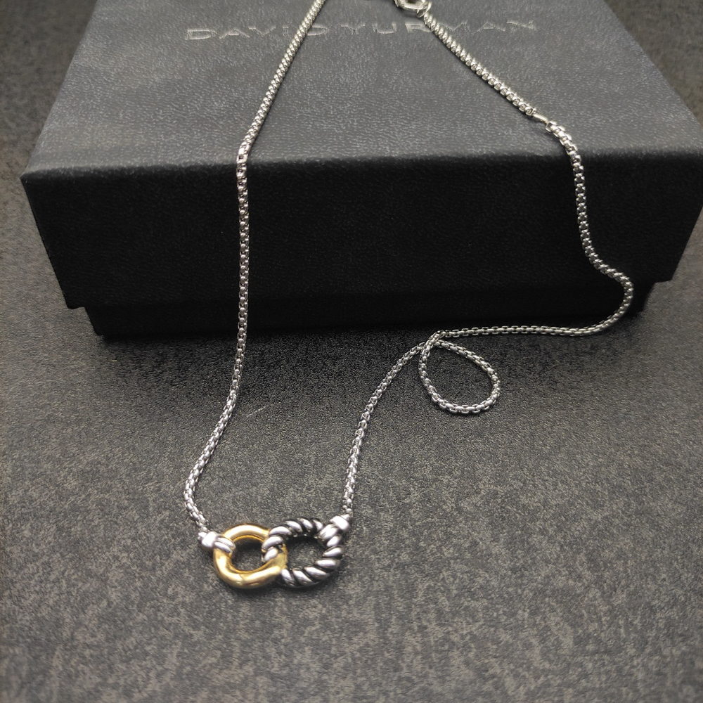 David Yurman Two-Color Horsebit Necklace - Picture 7 of 9
